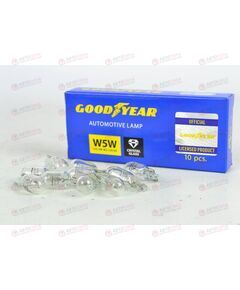 Лампа 12В 5 Ватт (б/цоколя) W5W (уп 10шт) Goodyear