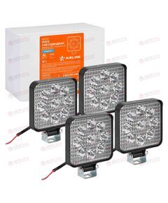 Фара с/диод квадратная 9 LED направленный свет 9W (83х83х22) 12V (4 шт) STANDART AIRLINE