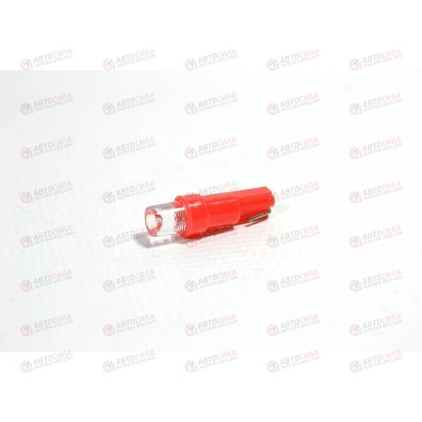 Лампа с/диод 12В W1 2W/T5/W2.0x4.6d конус красный 1 LED Auto-GUR