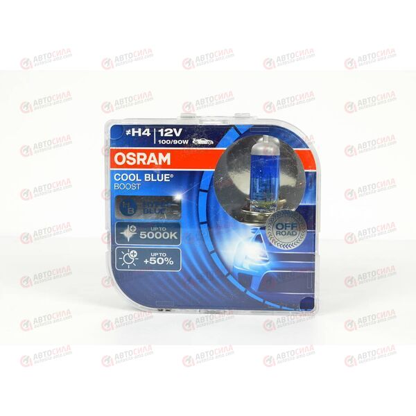 Лампа галоген 12В H4 90/100 Ватт P43t Cool Blue Boost (2 шт) OSRAM, изображение 2